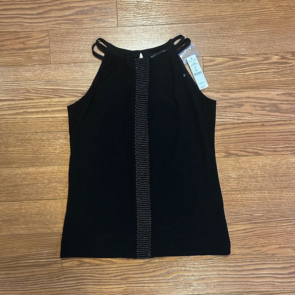 NWT WHBM High-Neck Embellished Shell - Picture 4 of 8
